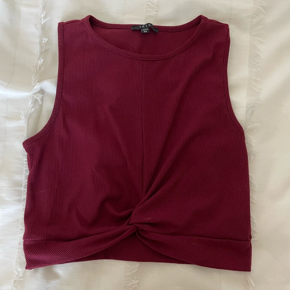 Maroon Crop Top